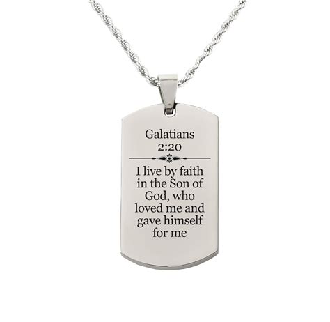 Solid Stainless Steel Holy Scripture Tag Collection Necklace by 